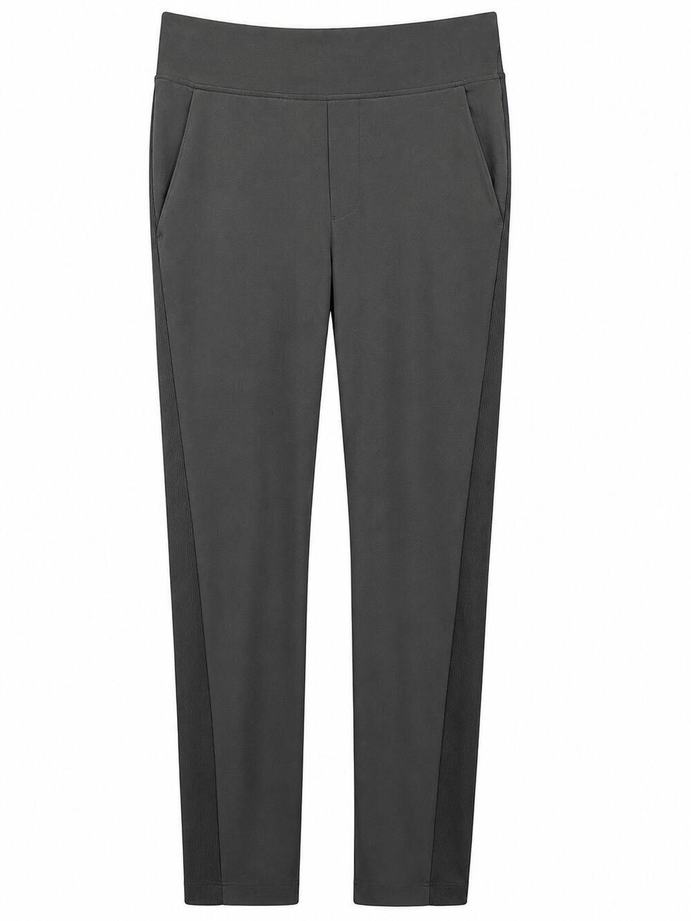 Athleta Women’s 0 Black/Charcoal Skinny Ankle Pants Stretch Ribbed Side Panel